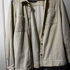 L.L. Bean Men's Cream Corduroy Shirt Jacket